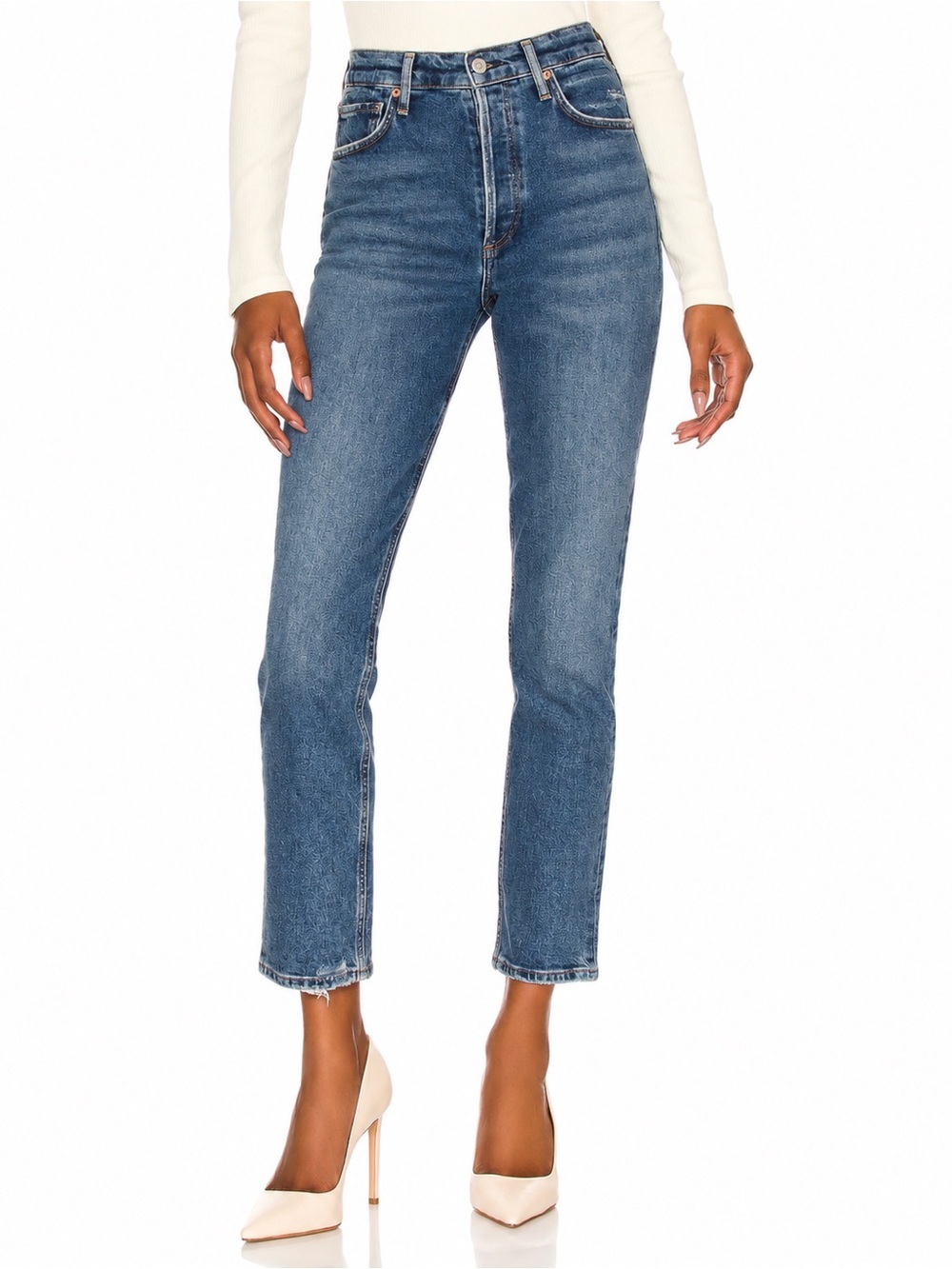 Citizens of Humanity Charlotte High Rise Straight Jeans Medium Wash EUC 24 #2774